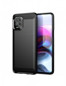 Carbon Case Flexible Cover TPU Case for Motorola Moto G100 / Edge S black