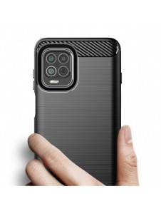 Carbon Case Flexible Cover TPU Case for Motorola Moto G100 / Edge S black