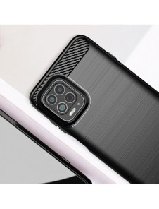 Carbon Case Flexible Cover TPU Case for Motorola Moto G100 / Edge S black