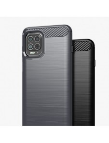 Carbon Case Flexible Cover TPU Case for Motorola Moto G100 / Edge S black