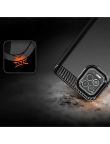 Carbon Case Flexible Cover TPU Case for Motorola Moto G100 / Edge S black