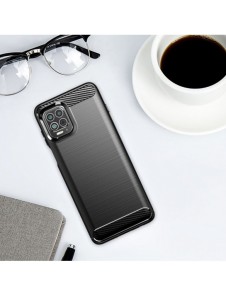 Carbon Case Flexible Cover TPU Case for Motorola Moto G100 / Edge S black
