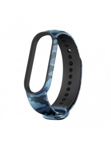 Replacement Camo Silicone Wristband TPU Strap Bracelet Bangle For Xiaomi Mi Band 6 / Mi Band 5 Camo Blue