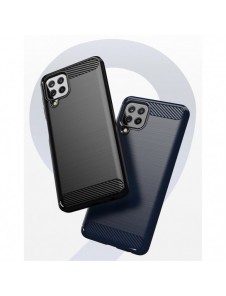 Carbon Case Flexible Cover TPU Case for Samsung Galaxy A22 4G black
