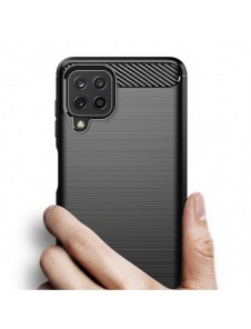 Carbon Case Flexible Cover TPU Case for Samsung Galaxy A22 4G black