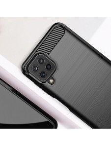 Carbon Case Flexible Cover TPU Case for Samsung Galaxy A22 4G black
