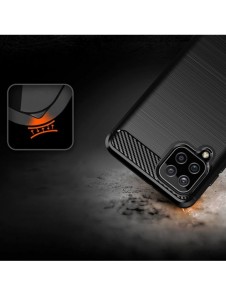 Carbon Case Flexible Cover TPU Case for Samsung Galaxy A22 4G black