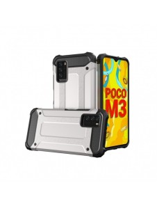 Hybrid Armor Case Tough Rugged Cover for Xiaomi Redmi Note 10 5G / Poco M3 Pro silver