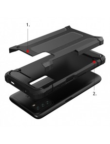 Hybrid Armor Case Tough Rugged Cover for Xiaomi Redmi Note 10 5G / Poco M3 Pro silver