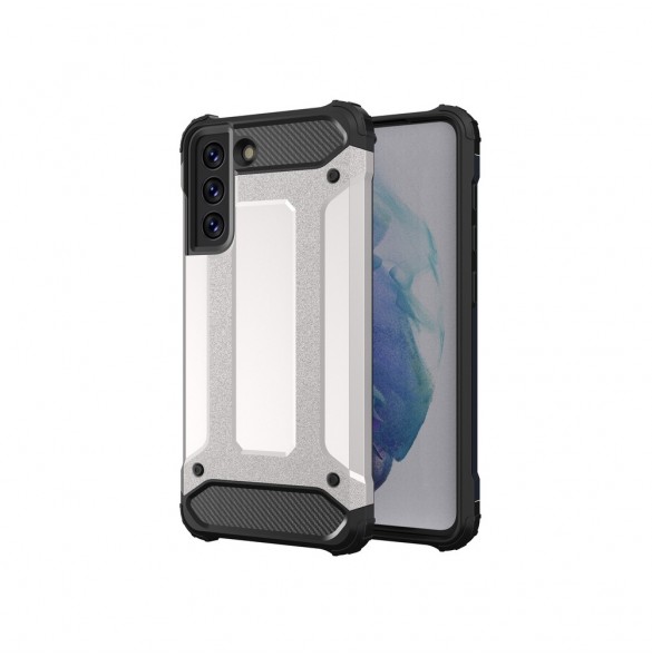 Hybrid Armor Case Tough Rugged Cover for Samsung Galaxy S21 FE silver