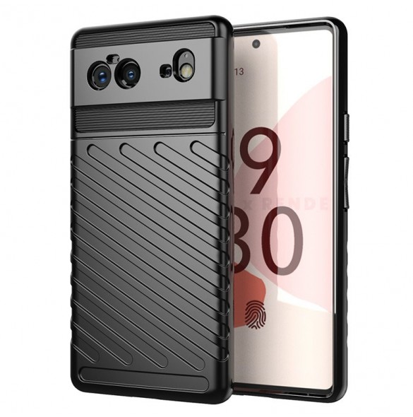Thunder Case Flexible Tough Rugged Cover TPU Case for Google Pixel 6 black