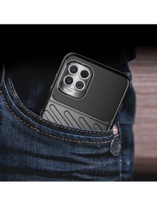 Thunder Case Flexible Tough Rugged Cover TPU Case for Motorola Moto G100 / Edge S black