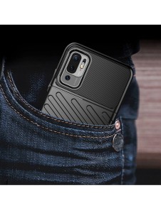 Thunder Case Flexible Tough Rugged Cover TPU Case for Xiaomi Redmi Note 10 5G / Poco M3 Pro black