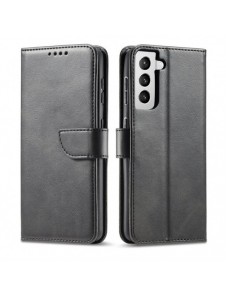 Magnet Case elegant bookcase type case with kickstand for Samsung Galaxy S21 FE black