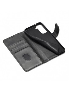 Magnet Case elegant bookcase type case with kickstand for Samsung Galaxy S21 FE black