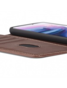 Magnet Case elegant bookcase type case with kickstand for Samsung Galaxy S21 FE black