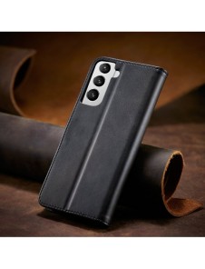 Magnet Case elegant bookcase type case with kickstand for Samsung Galaxy S21 FE black