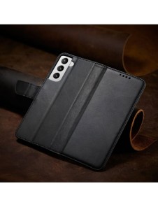 Magnet Case elegant bookcase type case with kickstand for Samsung Galaxy S21 FE black