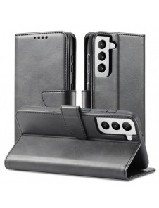 Magnet Case elegant bookcase type case with kickstand for Samsung Galaxy S21 FE black