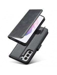 Magnet Case elegant bookcase type case with kickstand for Samsung Galaxy S21 FE black