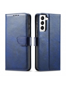 Magnet Case elegant bookcase type case with kickstand for Samsung Galaxy S21 FE blue