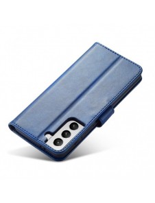 Magnet Case elegant bookcase type case with kickstand for Samsung Galaxy S21 FE blue