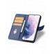 Magnet Case elegant bookcase type case with kickstand for Samsung Galaxy S21 FE blue