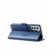 Magnet Case elegant bookcase type case with kickstand for Samsung Galaxy S21 FE blue