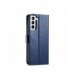 Magnet Case elegant bookcase type case with kickstand for Samsung Galaxy S21 FE blue