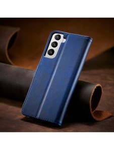 Magnet Case elegant bookcase type case with kickstand for Samsung Galaxy S21 FE blue