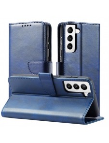 Magnet Case elegant bookcase type case with kickstand for Samsung Galaxy S21 FE blue