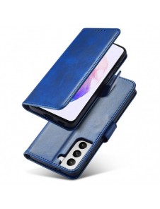 Magnet Case elegant bookcase type case with kickstand for Samsung Galaxy S21 FE blue