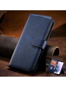 Magnet Case elegant bookcase type case with kickstand for Samsung Galaxy S21 FE blue