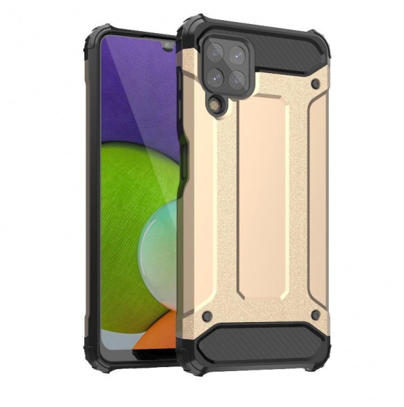 Hybrid Armor Case Tough Rugged Cover for Samsung Galaxy A22 4G golden