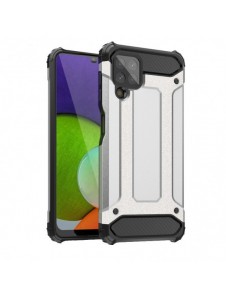 Hybrid Armor Case Tough Rugged Cover for Samsung Galaxy A22 4G silver