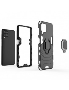 Ring Armor Case Kickstand Tough Rugged Cover for Samsung Galaxy A22 4G black