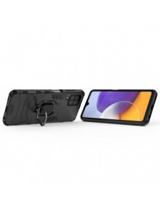 Ring Armor Case Kickstand Tough Rugged Cover for Samsung Galaxy A22 4G black