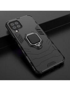 Ring Armor Case Kickstand Tough Rugged Cover for Samsung Galaxy A22 4G black