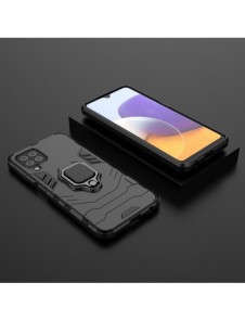 Ring Armor Case Kickstand Tough Rugged Cover for Samsung Galaxy A22 4G black