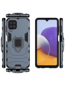 Ring Armor Case Kickstand Tough Rugged Cover for Samsung Galaxy A22 4G blue