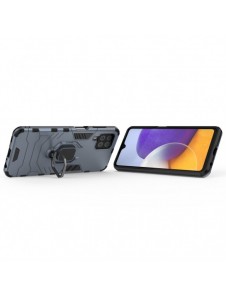 Ring Armor Case Kickstand Tough Rugged Cover for Samsung Galaxy A22 4G blue