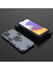 Ring Armor Case Kickstand Tough Rugged Cover for Samsung Galaxy A22 4G blue