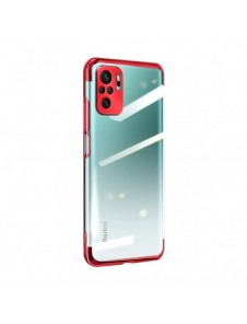 Clear Color Case Gel TPU Electroplating frame Cover for Xiaomi Redmi Note 10 5G / Poco M3 Pro red