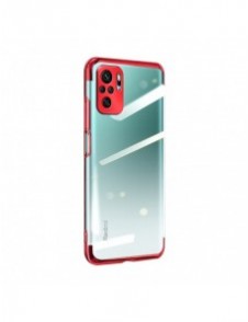 Clear Color Case Gel TPU Electroplating frame Cover for Xiaomi Redmi Note 10 5G / Poco M3 Pro red