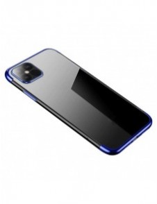 Clear Color Case Gel TPU Electroplating frame Cover for Samsung Galaxy A22 4G blue