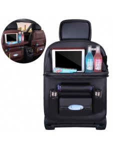 Car organizer for the seat foldable shelf mini car table black