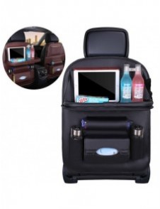 Car organizer for the seat foldable shelf mini car table black