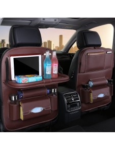 Car organizer for the seat foldable shelf mini car table black