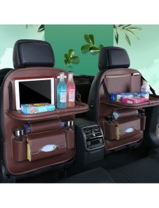 Car organizer for the seat foldable shelf mini car table black
