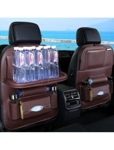 Car organizer for the seat foldable shelf mini car table black